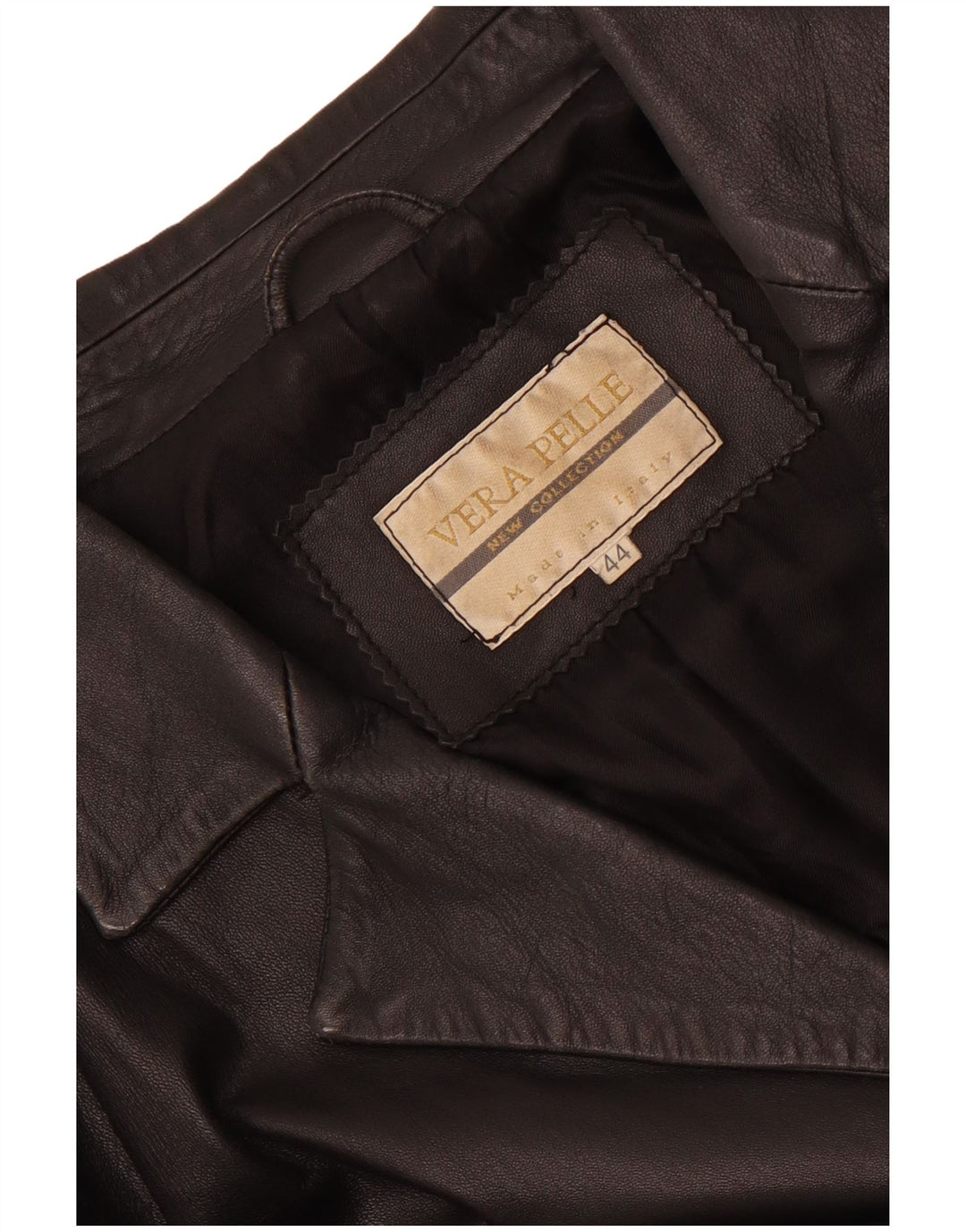 Винтажное женское кожаное пальто IT 44 Medium Black Leather