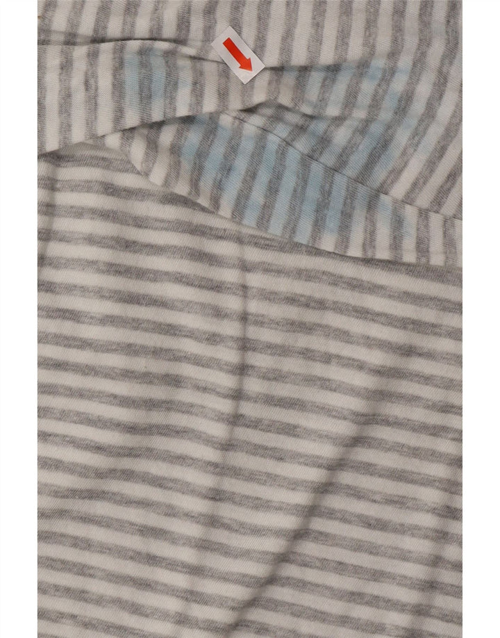 QUIKSILVER Женский укороченный топ оверсайз с длинным рукавом UK 14, средний серый в полоску