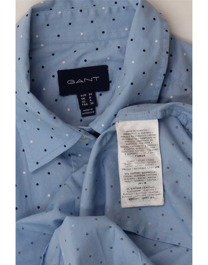 Женская рубашка Gant UK 8, маленькая синяя пятнистая хлопковая ткань