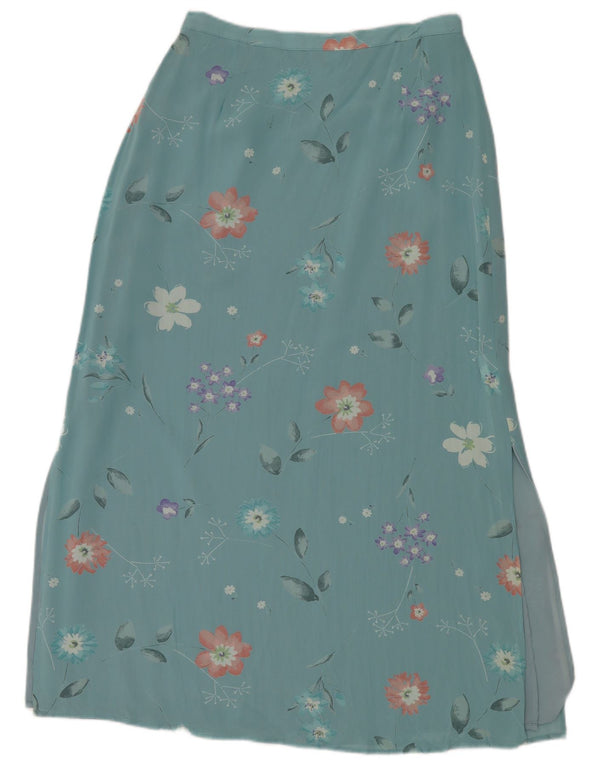Женская макси-юбка Laura Ashley UK 14, средний W30, синяя, вискоза с цветочным принтом