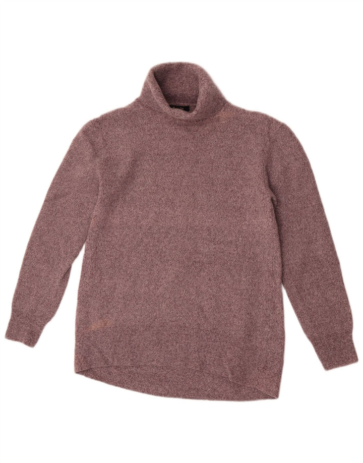 Женский джемпер с высоким воротником Massimo Dutti, размер UK 8, маленький, серый, шерсть