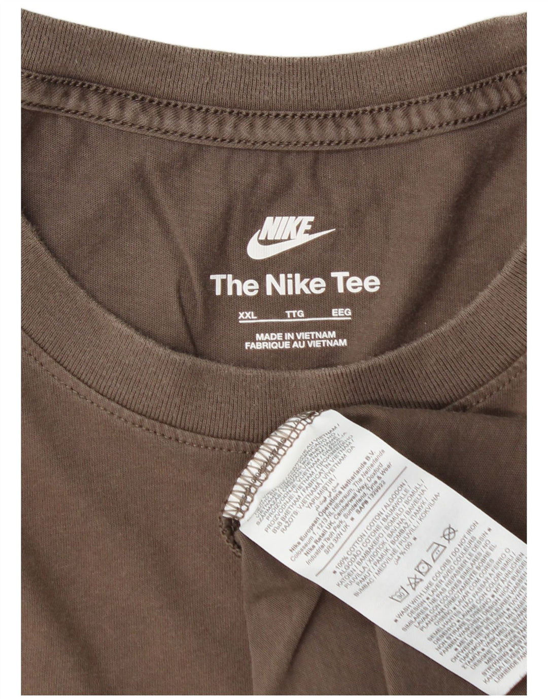 Мужская футболка NIKE 2XL, коричневый хлопок