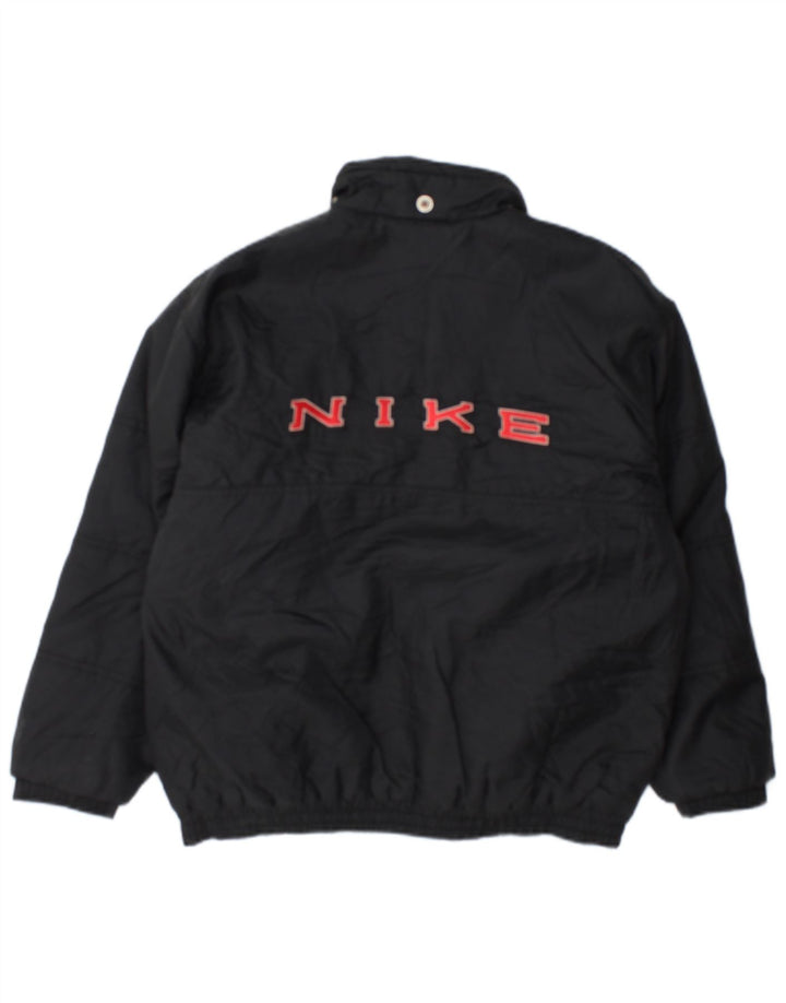 Стеганая куртка с рисунком Nike для мальчиков 12–13 лет, большая черная нейлоновая куртка