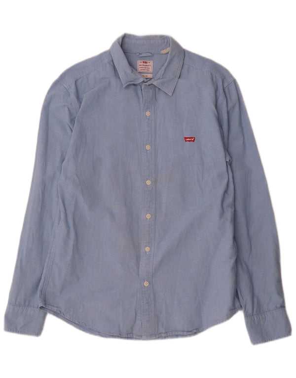 Мужская рубашка приталенного кроя Levi's, хлопок среднего синего цвета