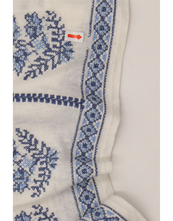 Женская блузка MONSOON Top UK 16, большой размер, белый лен с цветочным принтом