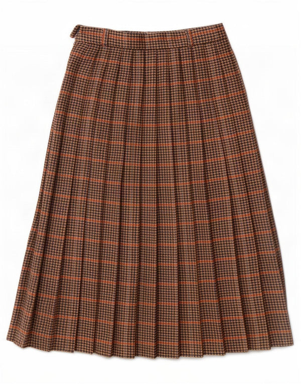 Женская плиссированная юбка Avoca Medium W28 Коричневая с узором «гусиные лапки», новая шерсть