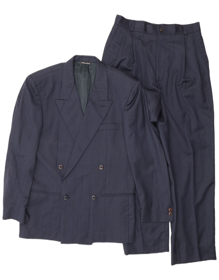 Мужской костюм-двойка GIANNI VERSACE UK 40, большой W30 L30, темно-синий, классический