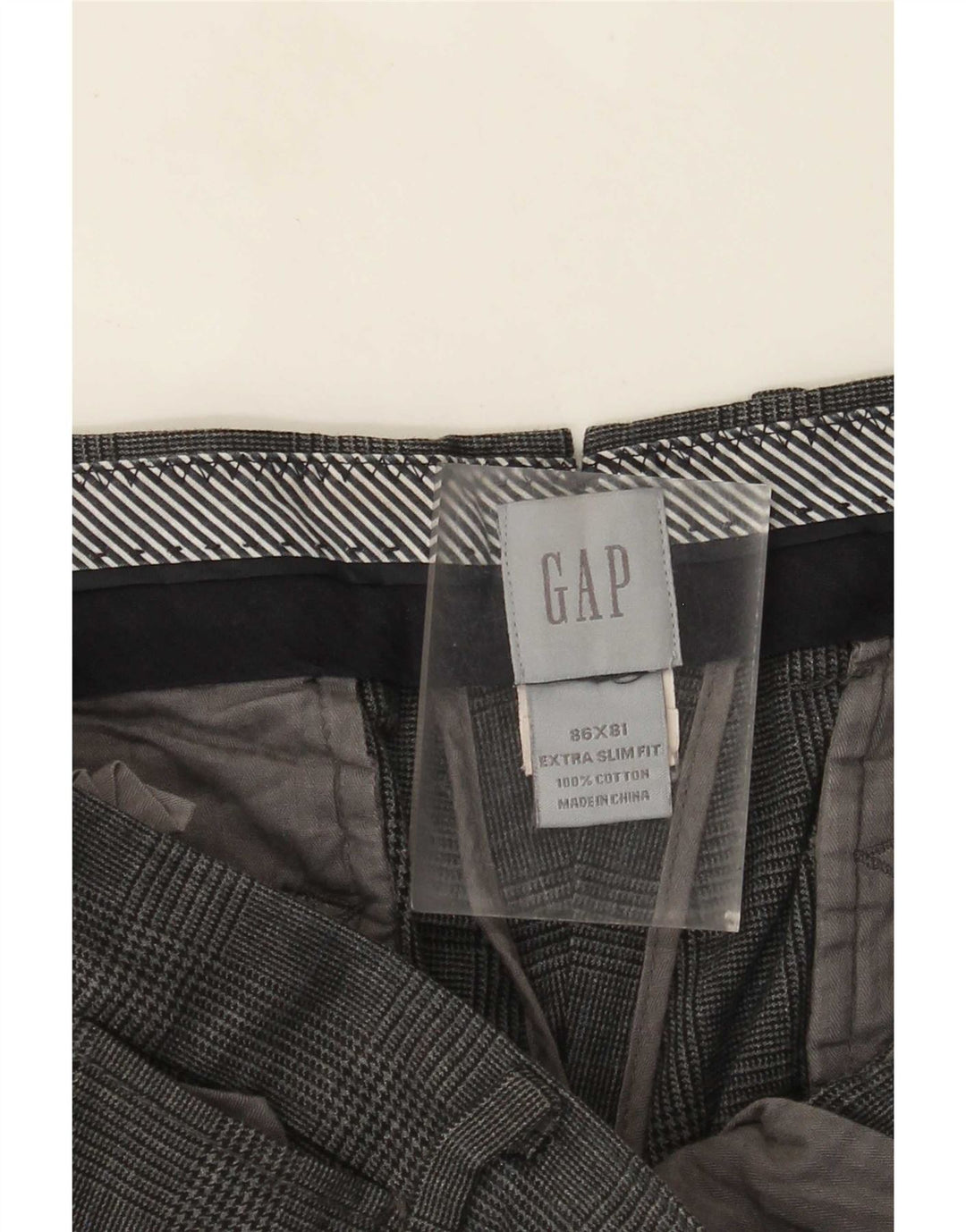 Мужские брюки-чиносы Gap Extra Sim Fit W34 L32, серые хлопковые брюки в клетку