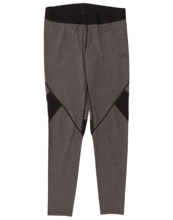 Женские леггинсы Adidas Climacool с рисунком UK 16/18, большие серые с цветными блоками