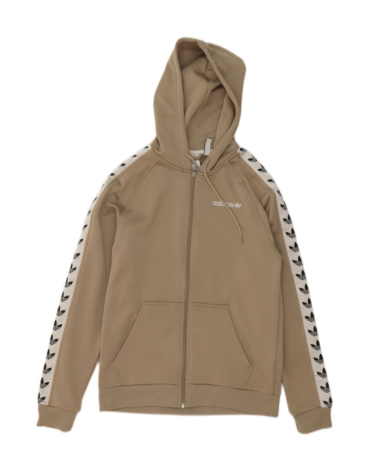 ADIDAS Mens Graphic Zip Hoodie Sweater Small Grey Polyester Vintage Adidas and Second-Hand Adidas from Messina Hembry 