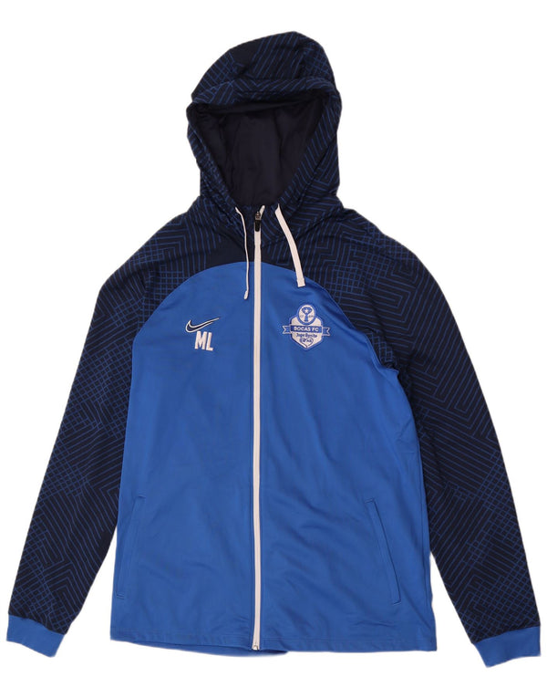 Nike Mens Bocas F.C. Свитер с капюшоном на молнии с графическим рисунком XL, синий с цветными блоками