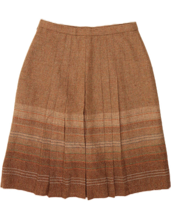 Женская плиссированная юбка THE EDINBURGH WOOLEN MILL UK 22 3XL W38 Коричневая