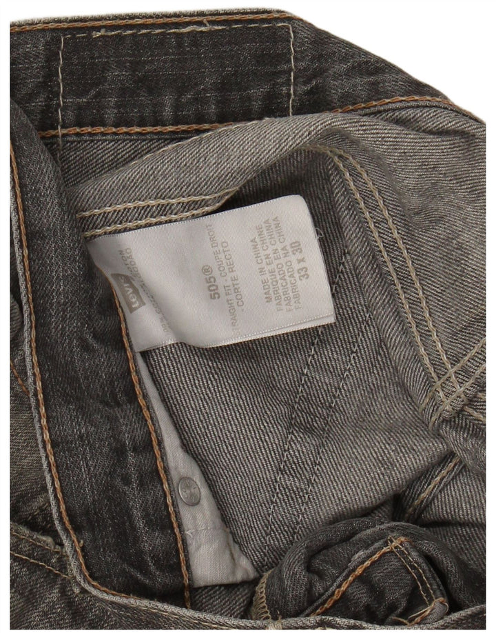 Мужские прямые джинсы LEVI'S 505 W33 L30 Серые, хлопок