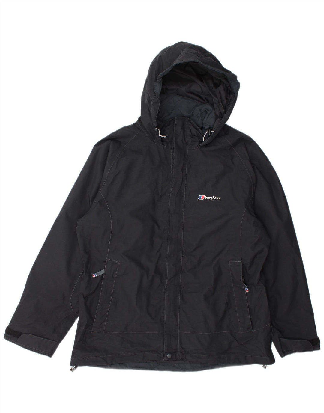 Женская оверсайз-дождевик Berghaus с капюшоном UK 16, большой черный нейлон