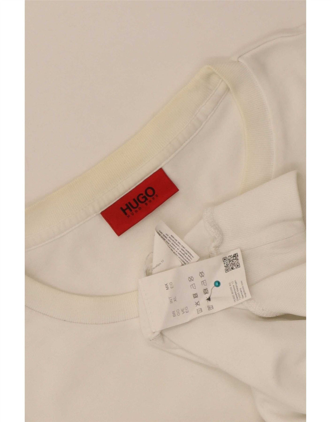 Мужской свитшот с рисунком Hugo Boss, XL, белый хлопок