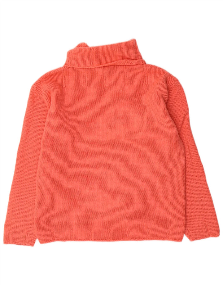 Женский джемпер с высоким воротником Laura Berlucchi, большой розовый цвет из овечьей шерсти, Великобритания 16