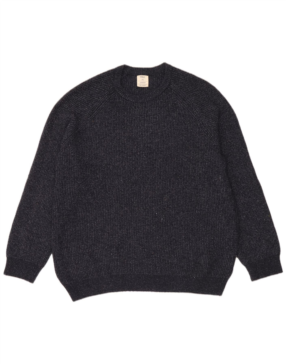 Мужской джемпер с круглым вырезом Marks & Spencer 2XL темно-синий из полиамида