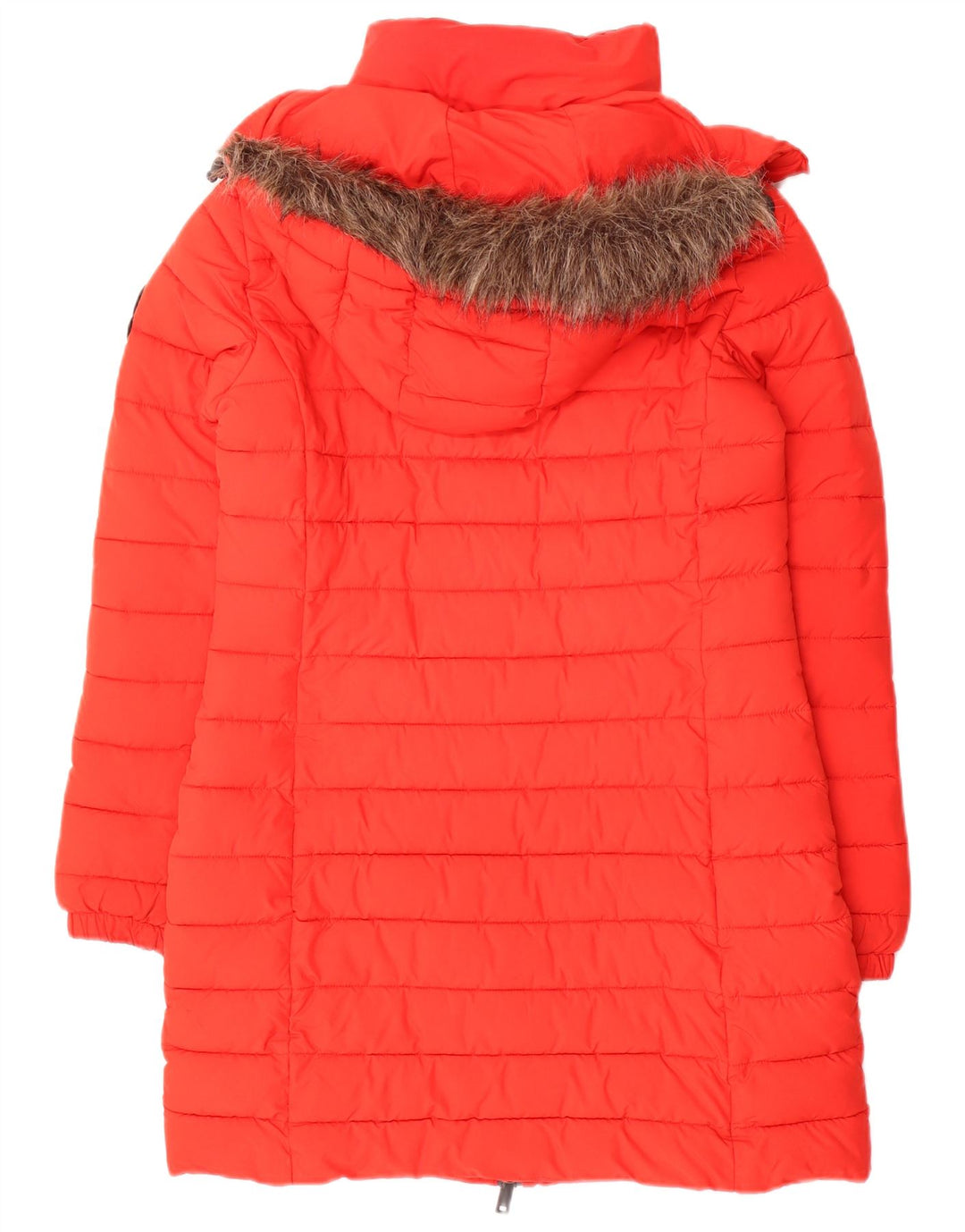 Женское стеганое пальто с капюшоном Superdry UK 8, маленький красный полиэстер