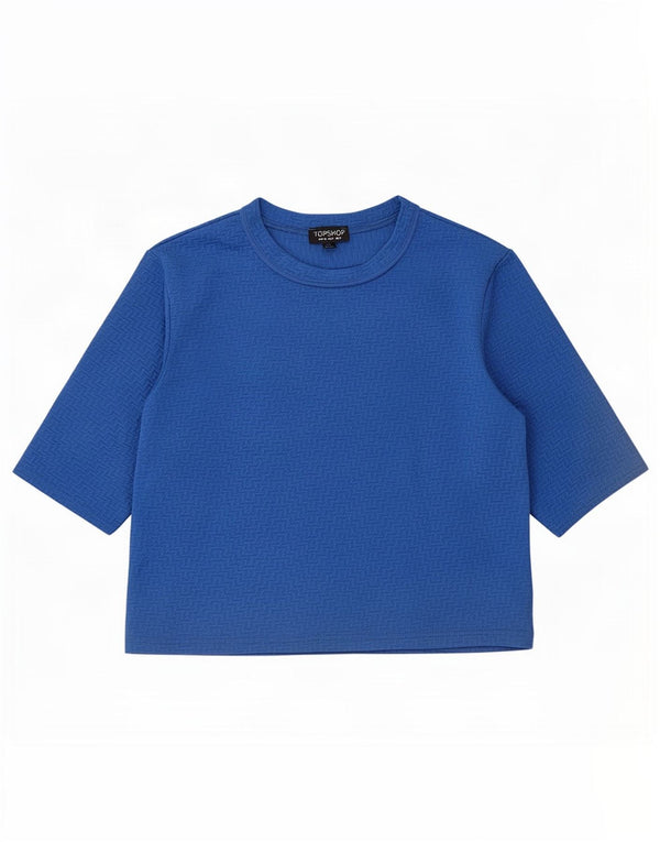 Женская футболка Topshop Top UK 8, маленькая, синяя, полиэстер