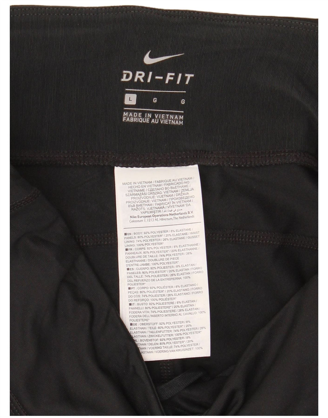 Женские леггинсы Nike Dri Fit UK 14, большие черные полиэстер