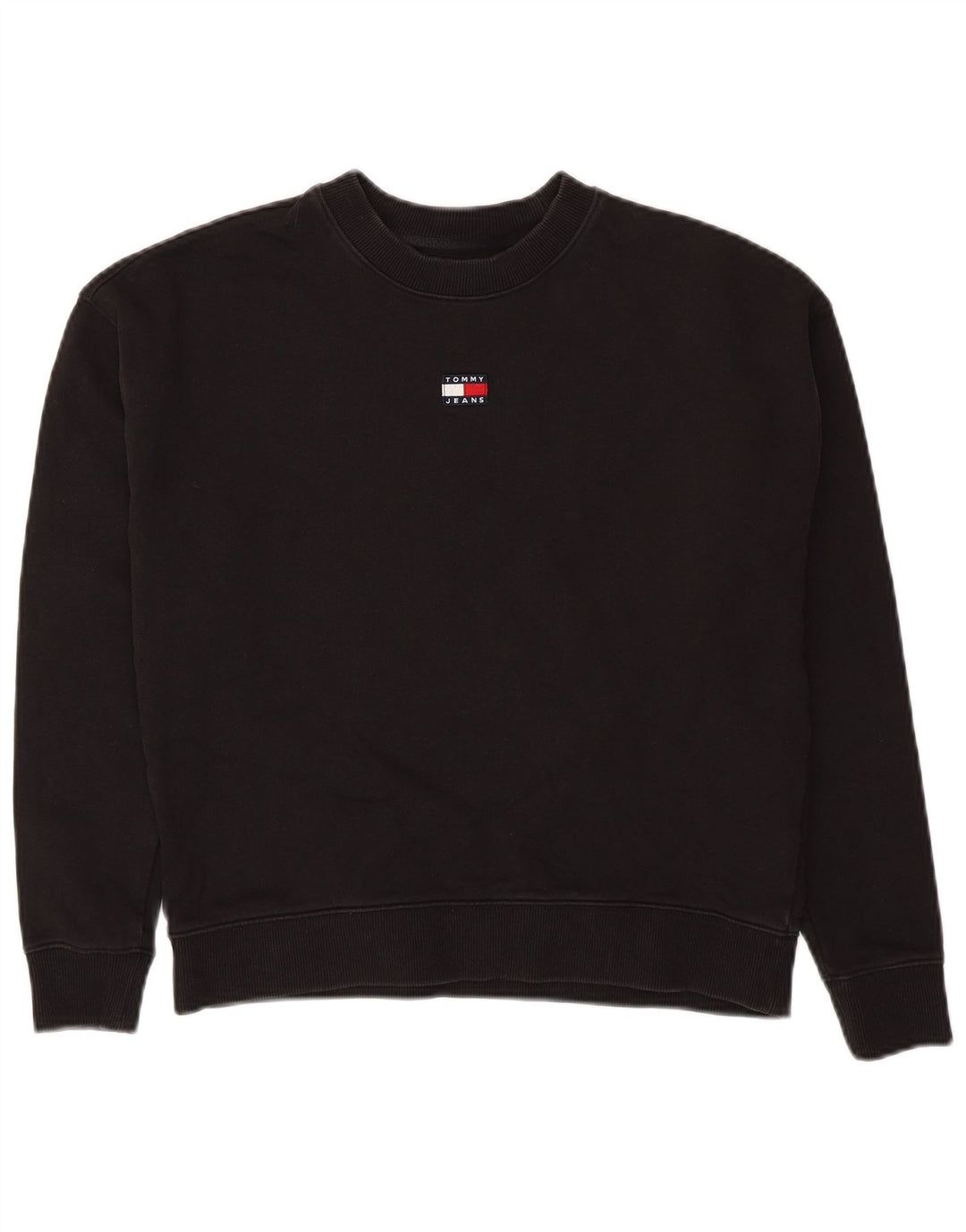 Женский укороченный свитшот оверсайз Tommy Hilfiger UK 10, маленький черный