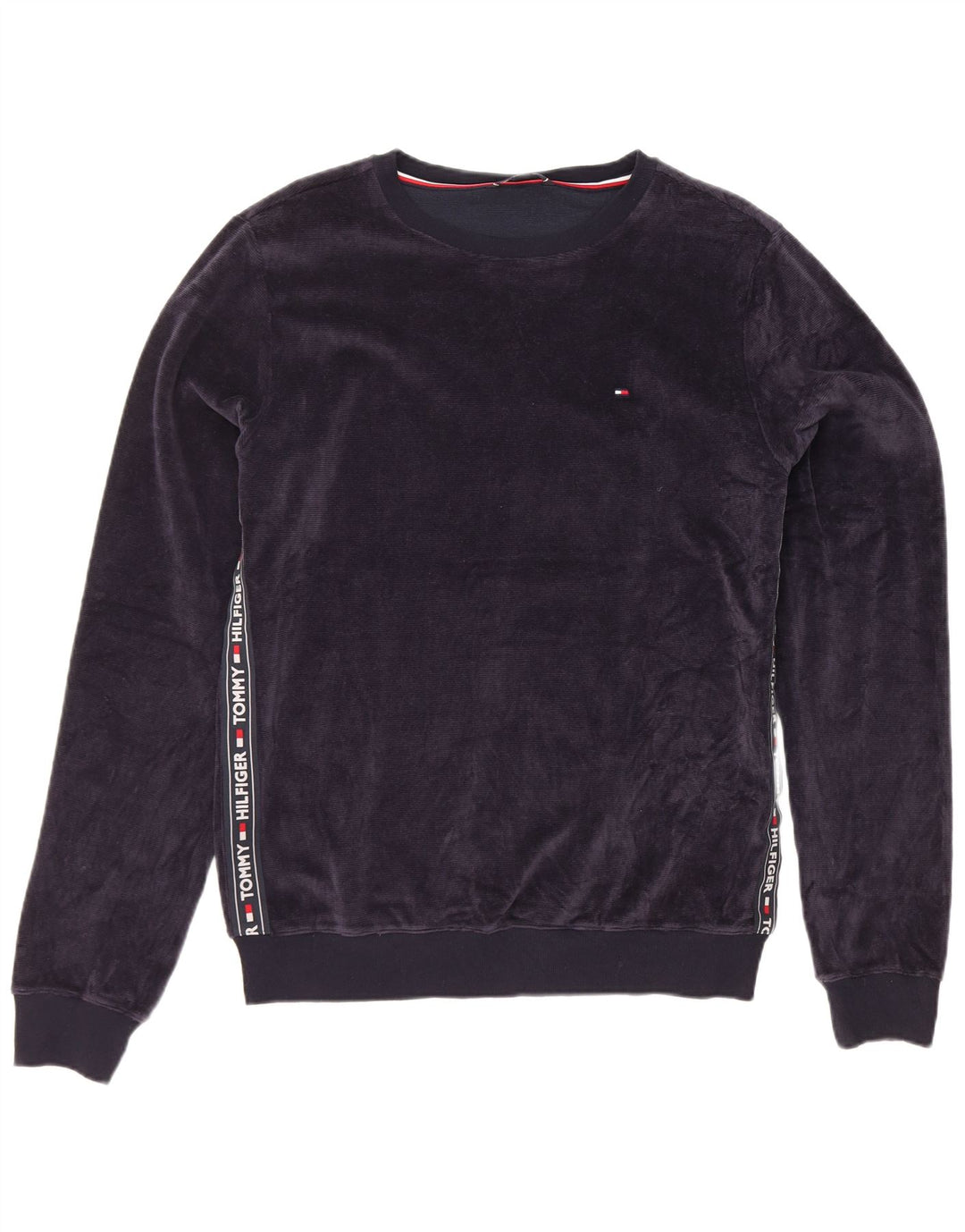 Tommy Hilfiger Мужской велюровый свитшот с рисунком, средний, темно-синий