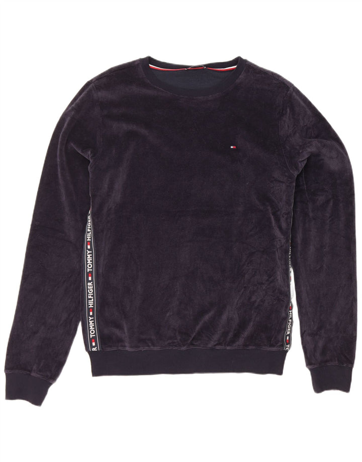 Tommy Hilfiger Мужской велюровый свитшот с рисунком, средний, темно-синий