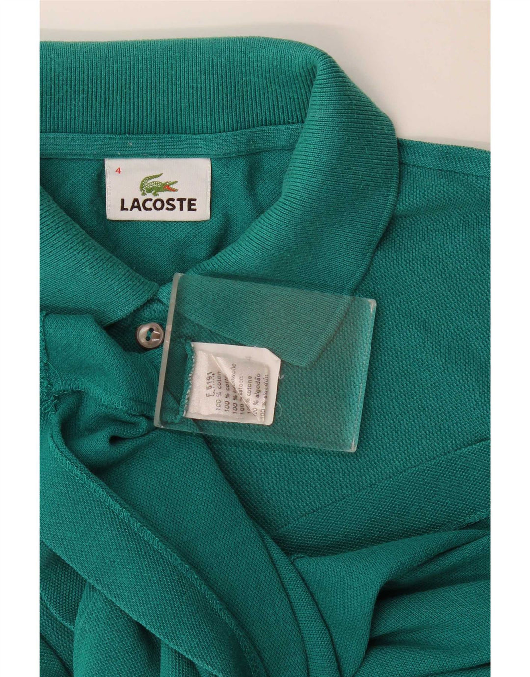 Мужская рубашка-поло Lacoste, размер 4, средний зеленый хлопок, хлопок