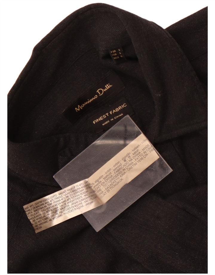 Мужская рубашка Massimo Dutti, большой черный хлопок