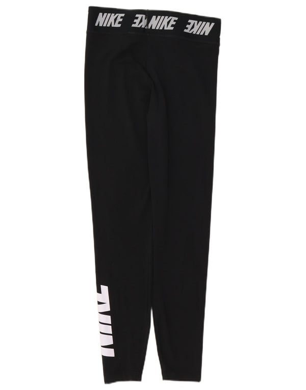 Женские леггинсы с рисунком Nike UK 8, маленькие черные хлопковые