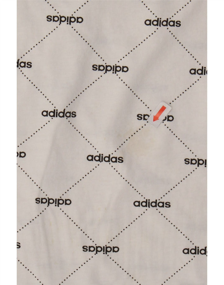 ADIDAS Mens Graphic T-Shirt Top Small White Cotton Vintage Adidas and Second-Hand Adidas from Messina Hembry 