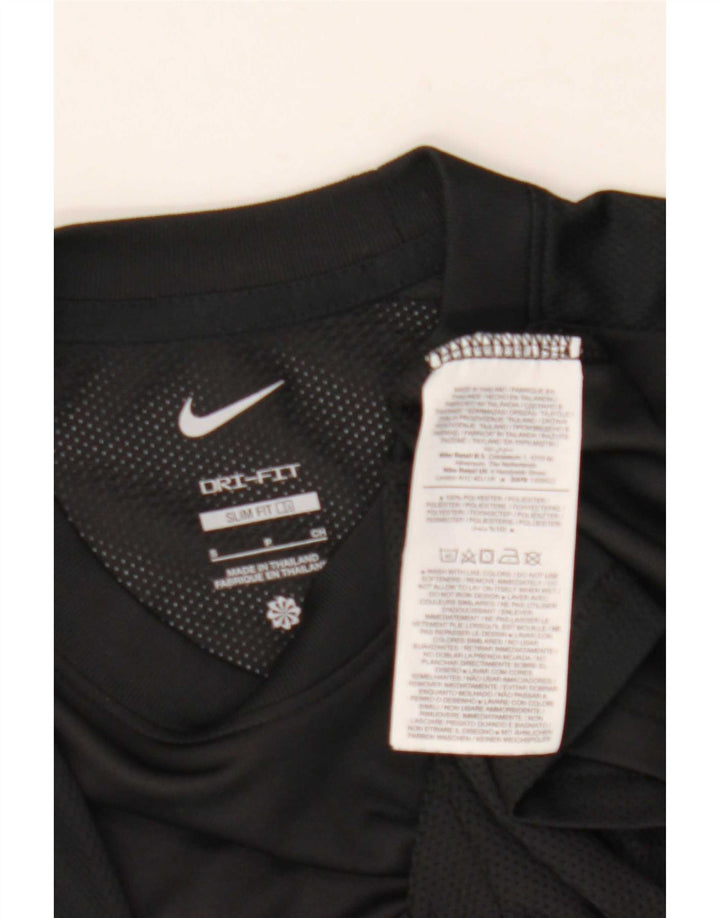 Мужская тонкая футболка Nike Dri Fit, маленький черный полиэстер