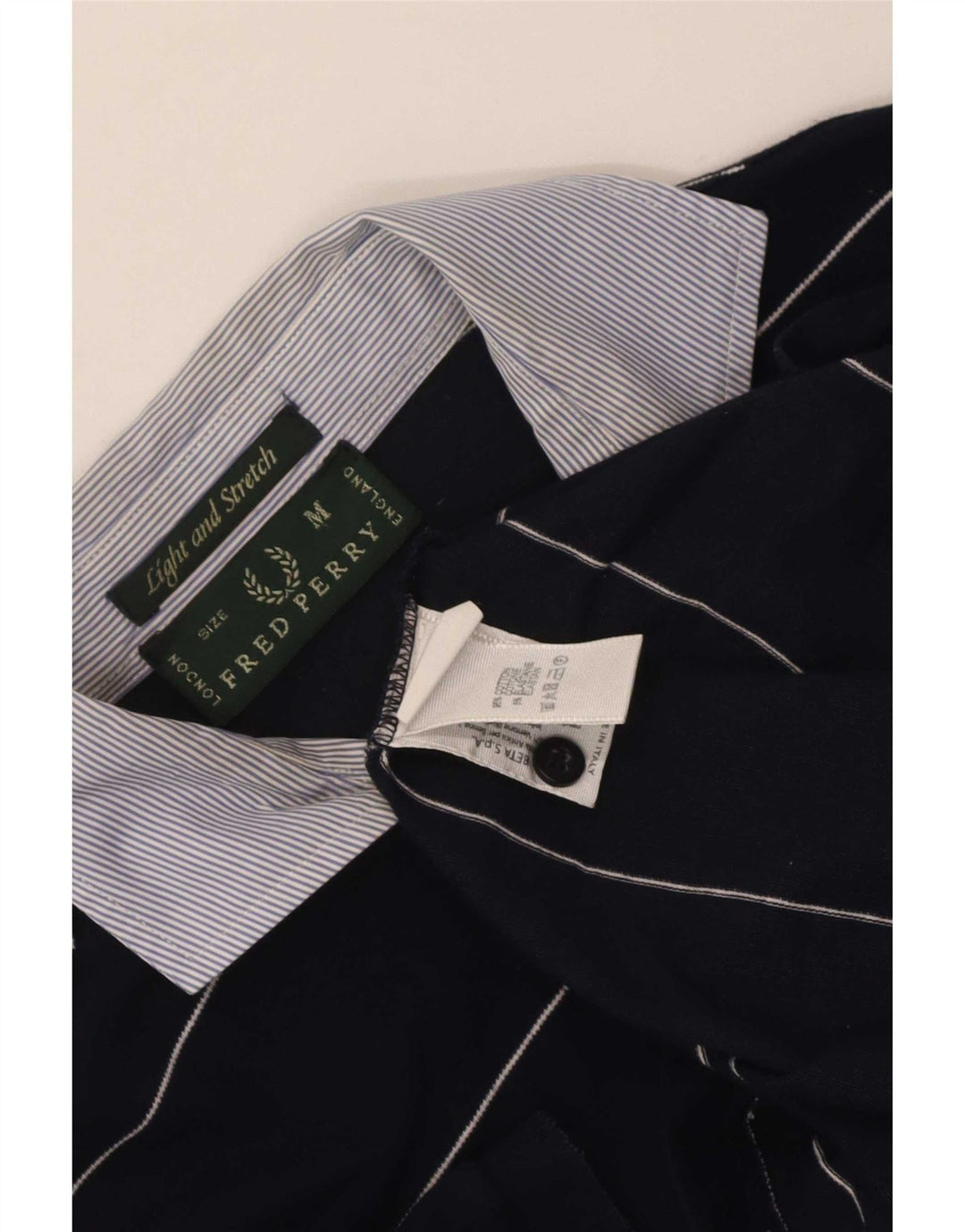Мужская рубашка-поло Fred Perry среднего размера, темно-синяя полоска, хлопок
