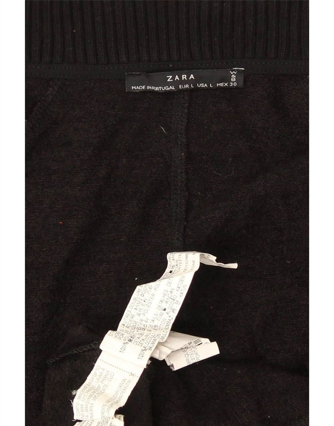 Женский удлиненный кардиган оверсайз Zara UK 16, большой черный полиэстер