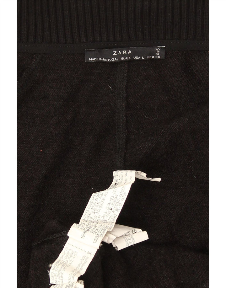Женский удлиненный кардиган оверсайз Zara UK 16, большой черный полиэстер