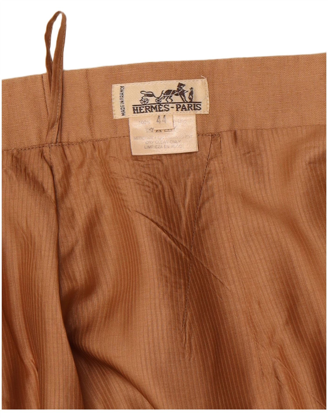 HERMES Женская прямая юбка IT 44 Medium W30 Бежевый лен