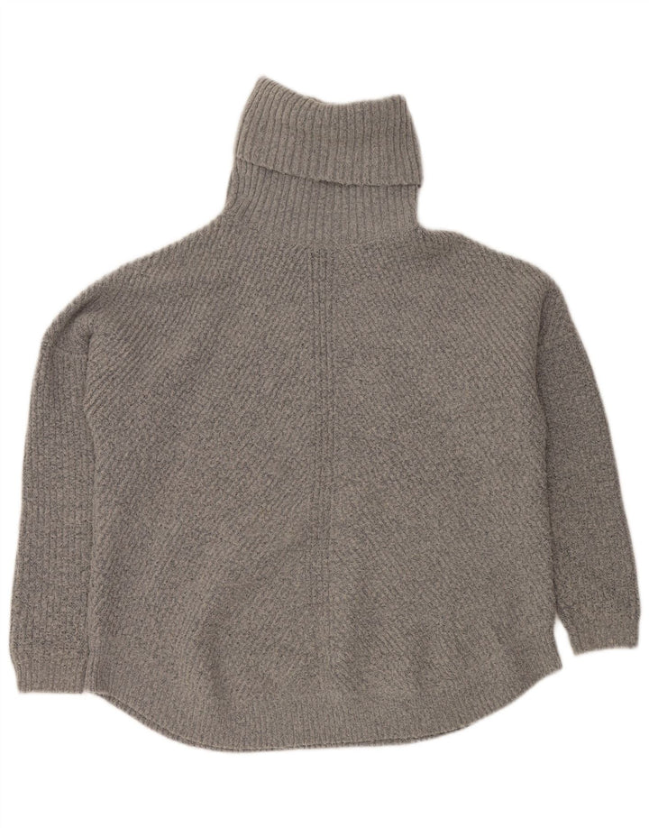 ВИНТАЖНЫЙ женский свободный джемпер с высоким воротником, Великобритания, 16, большой серый цвет