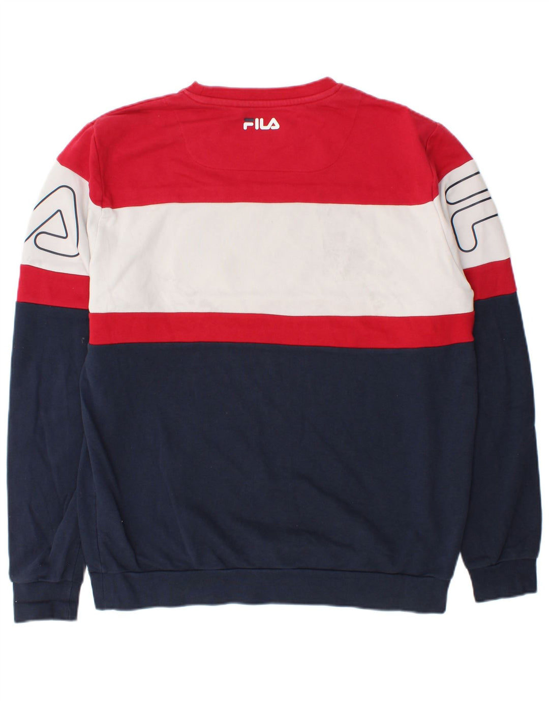 Fila Мужской свитшот с графическим рисунком, большой разноцветный хлопковый джемпер с цветными блоками
