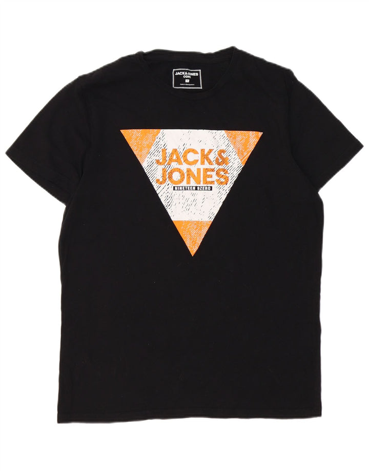 Мужская футболка с рисунком JACK & JONES Top среднего размера, черный хлопок