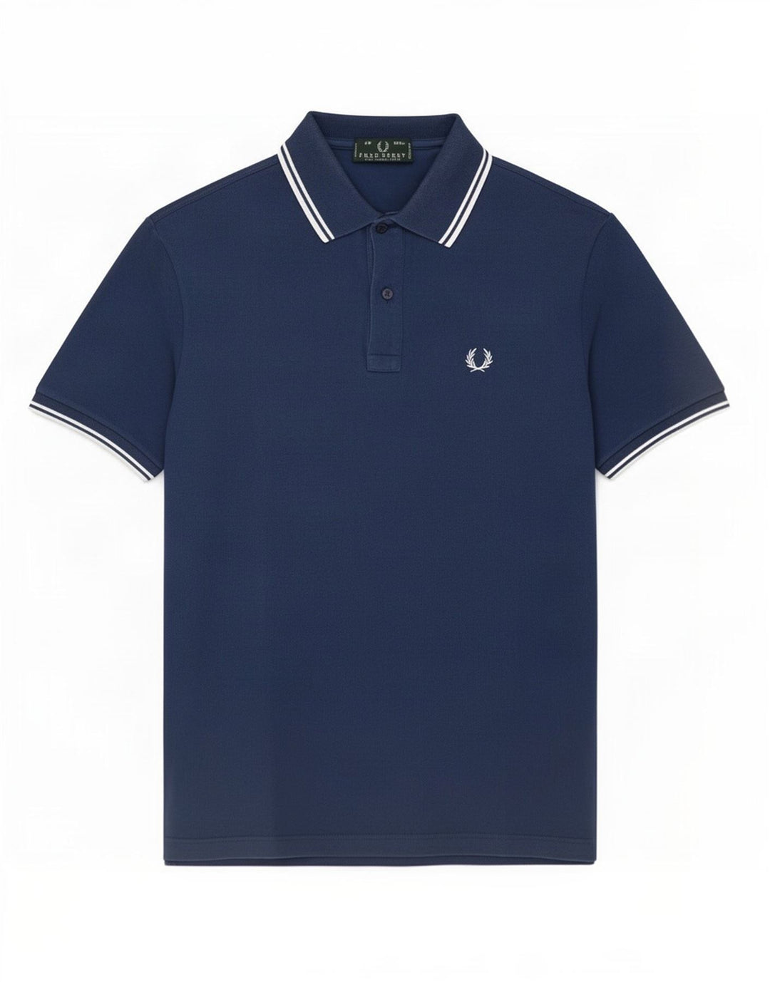 Мужская рубашка-поло Fred Perry среднего размера, темно-синяя, хлопок