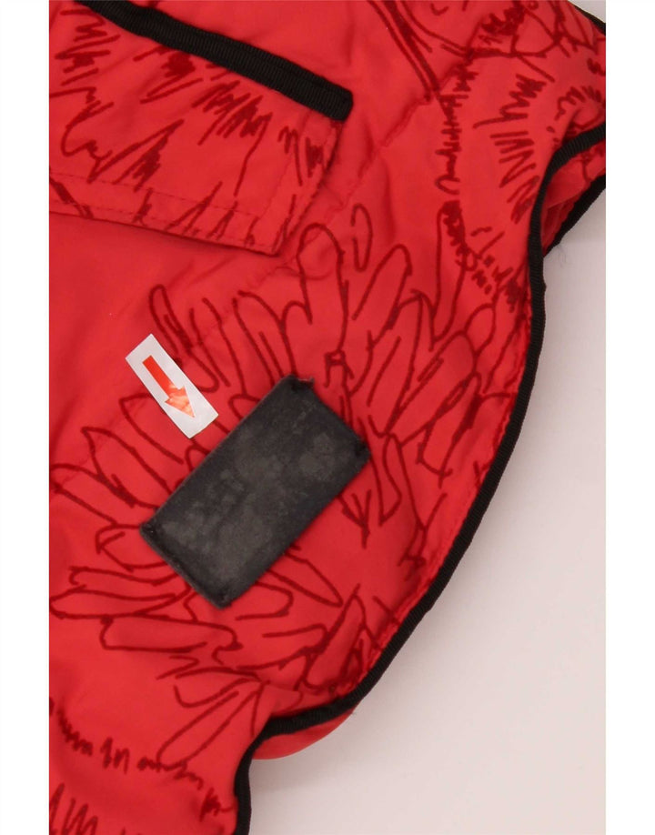 Женская утепленная куртка Desigual с капюшоном EU 44 XL, красный полиэстер с цветочным принтом