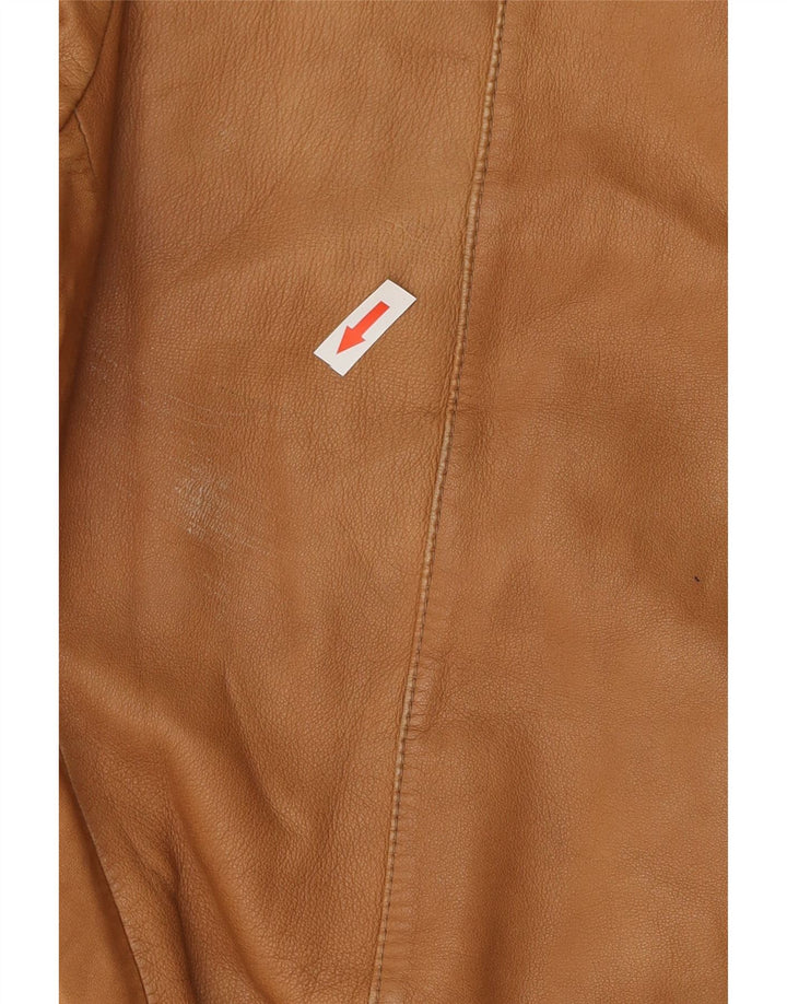 Винтажная мужская кожаная куртка IT 54 2XL Коричневая