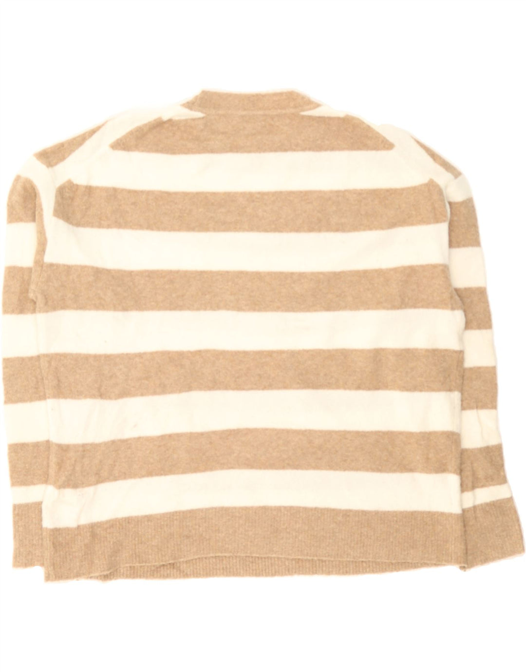 J. CREW Womens Crew Neck Jumper Sweater UK 14 Medium Beige Striped Vintage J. Crew and Second-Hand J. Crew from Messina Hembry 
