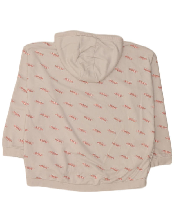 Женский джемпер с капюшоном Adidas Oversized с рисунком UK 20/22 XL, белый хлопок