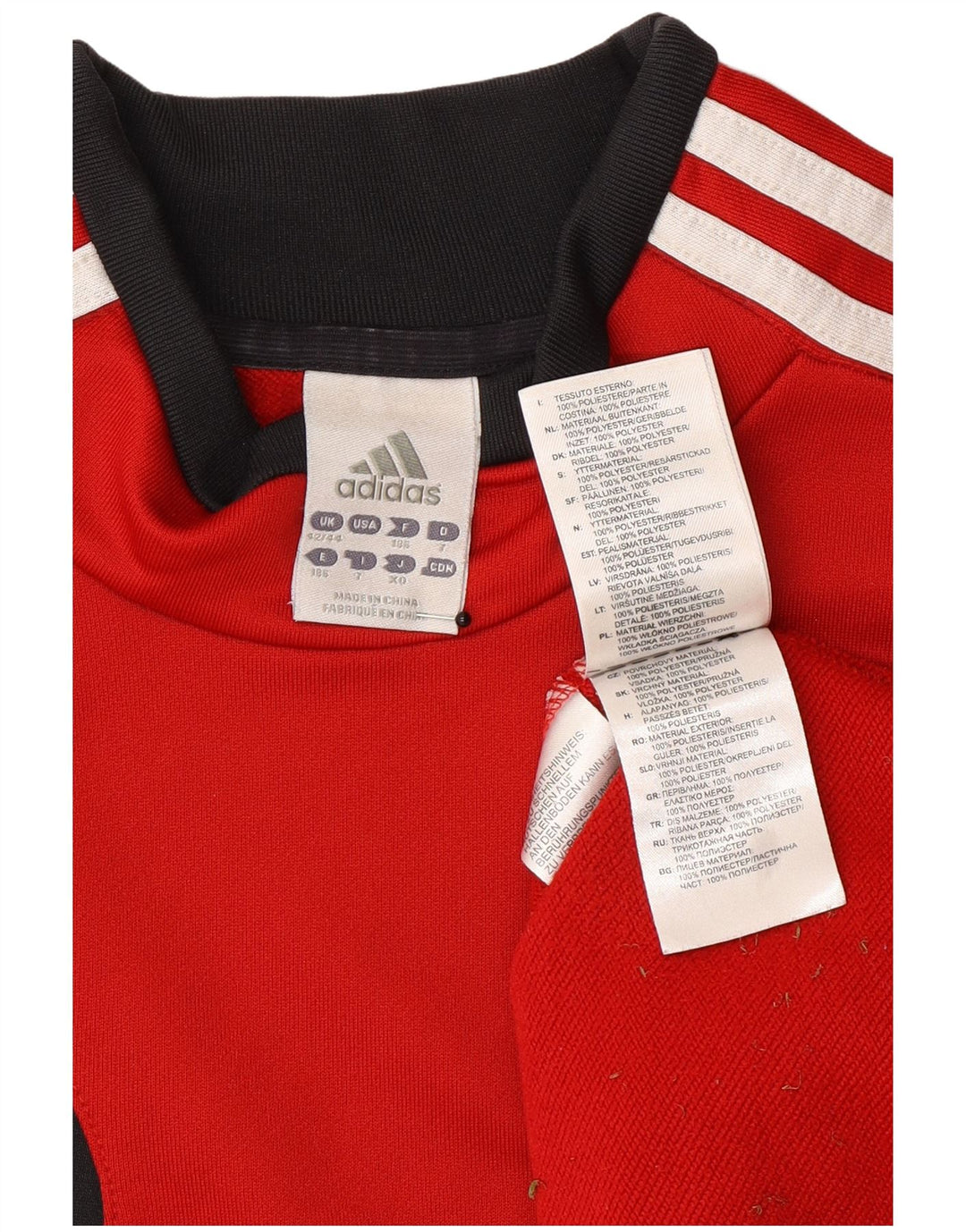 Мужской джемпер Adidas UK 42/44, большой красный полиэстер с цветными блоками