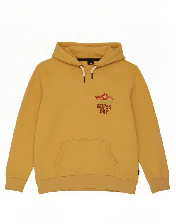 Женский джемпер с капюшоном Superdry UK 12, средний желтый хлопок