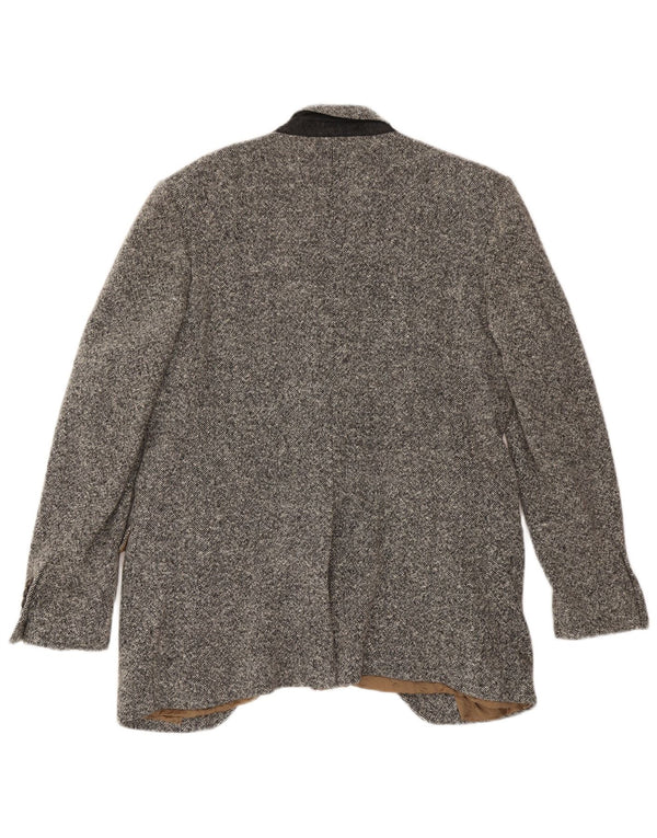 Мужской пиджак на 1 пуговице Dolce & Gabbana IT 52 XL, серый, шерстяной в крапинку