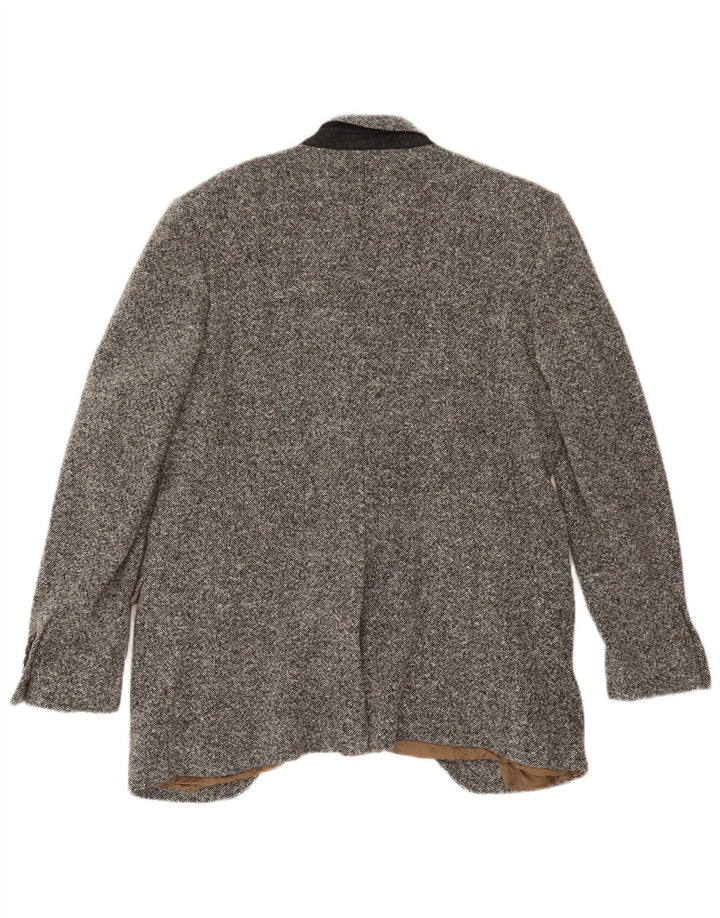 Мужской пиджак на 1 пуговице Dolce & Gabbana IT 52 XL, серый, шерстяной в крапинку