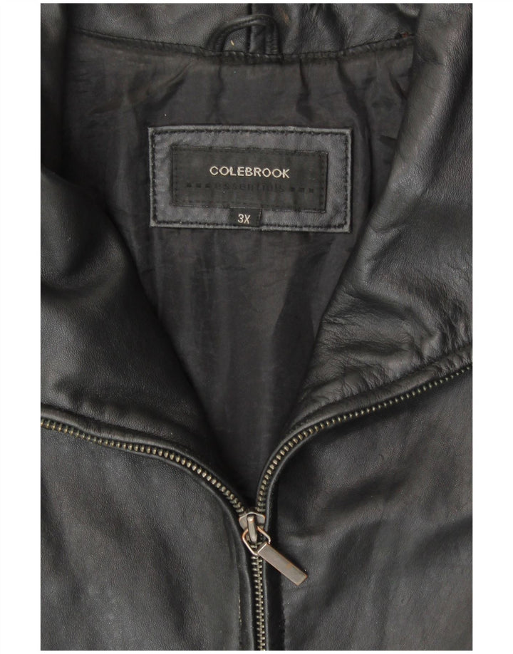 Женская кожаная куртка Colebrook UK 22 3XL черная кожаная