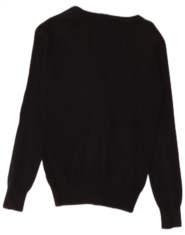 Женский кардиган Zara UK 12, средний черный хлопковый свитер